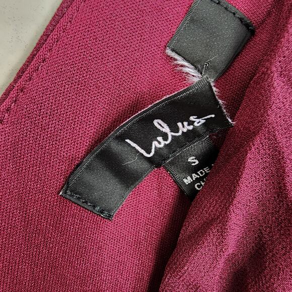 NEW Lulus Convincing Grace Burgundy Flutter Sleeve Wrap Maxi Dress - Picture 9 of 13